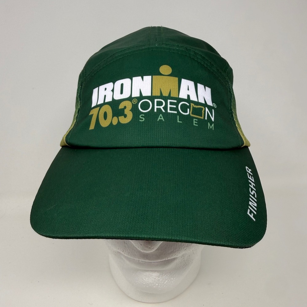 Boco Gear Ironman 70.3 Oregon Salem Finisher Running Hat Green Adjustable Cap